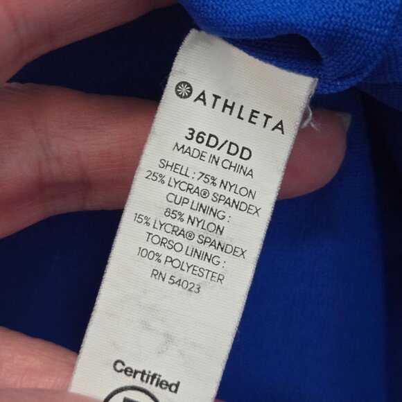 ATHLETA Maldives Size 36D Bra Cup High Neck Tankini Swim Top in Cerulean Blue - Picture 7 of 10